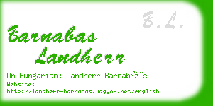 barnabas landherr business card